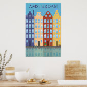 Amsterdam, Holland, Travel Poster (Küche)