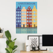 Amsterdam, Holland, Travel Poster (Heimbüro)