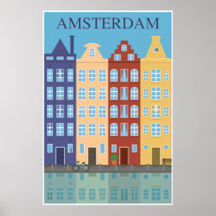 Amsterdam, Holland, Travel Poster