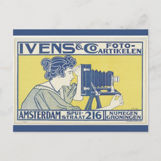 Amsterdam Holland Vintag Fotografy Poster Postkarte (Vorderseite)