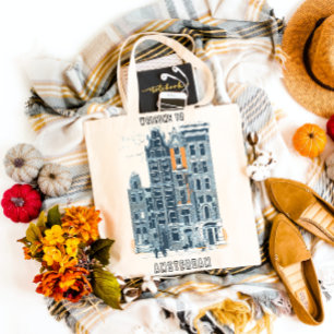 Amsterdam Holland Vintage Dutch Streets Travel Art Tragetasche