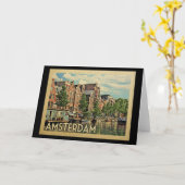 Amsterdam Holland Vintage Travel Karte (Gelbe Blume)