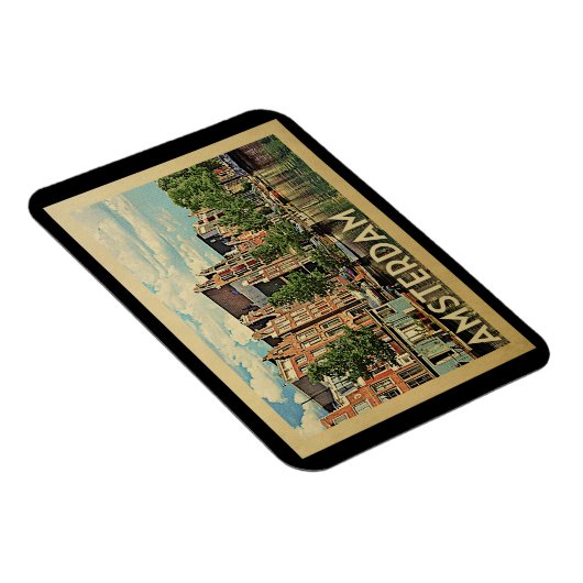 Amsterdam Holland Vintage Travel Magnet (Rechte Seite)