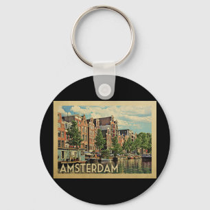 Amsterdam Holland Vintage Travel Schlüsselanhänger