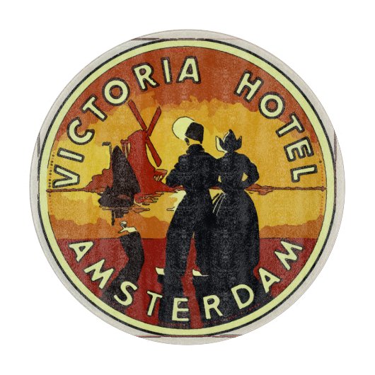 Amsterdam Hotel, bearbeiten Text Cutting Board Schneidebrett (Vorderseite)