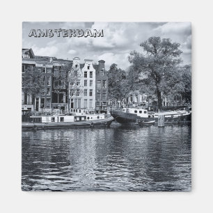 Amsterdam - Houseboats, Holland (Kühlschrankmagnet Magnet
