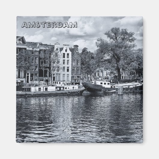 Amsterdam - Houseboats, Holland (Kühlschrankmagnet Magnet (Vorne)