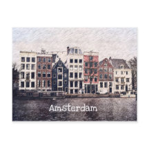 Amsterdam Houses Postcard