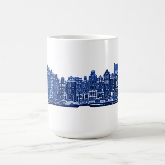 Amsterdam im blauen Delsoftware-Stil Kaffeetasse (Mittel)