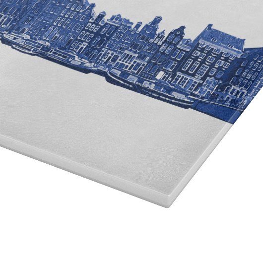 Amsterdam im blauen Delsoftware-Stil Schneidebrett (Ecke)