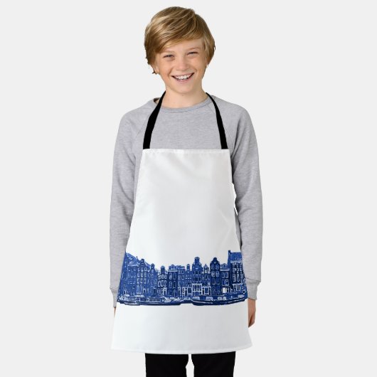 Amsterdam im blauen Delsoftware-Stil Schürze (Getragen)