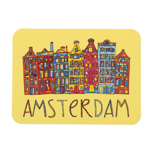 Amsterdam in Mosaik Magnet (Horizontal)