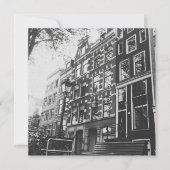 Amsterdam in Schwarz und Weiß Einladung (Vorderseite)