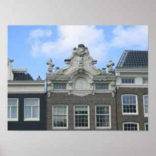 Amsterdam-Kanal bringt Giebel-Foto-Plakat unter Poster