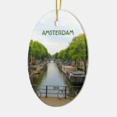 Amsterdam: Kanal, Brücken, Fahrräder, Boote, Holla Keramik Ornament (Links)