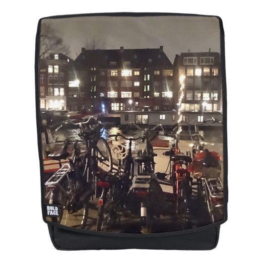 Amsterdam, Kanal & Fahrräder Erwachsener Rucksack (Vorderseite)