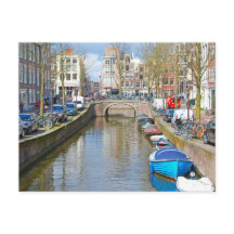 Amsterdam Kanal mit Booten