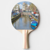 Amsterdam-Kanal mit Booten Tischtennis Schläger (Vorderseite)
