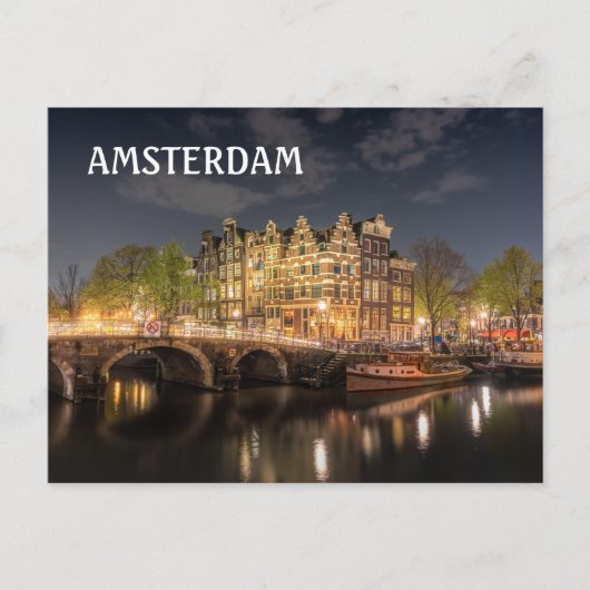 Amsterdam-Kanal Postkarte (Vorderseite)