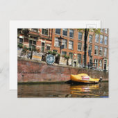 Amsterdam, Kanal, Schuhboote aus Holz Postkarte (Vorne/Hinten)