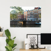 Amsterdam Kanal und Brücke Poster (Heimbüro)