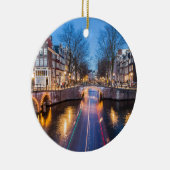 Amsterdam-Kanäle nachts Keramikornament (Rechts)