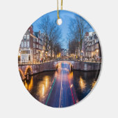 Amsterdam-Kanäle nachts Keramikornament (Links)