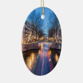 Amsterdam-Kanäle nachts Keramikornament (Rechts)