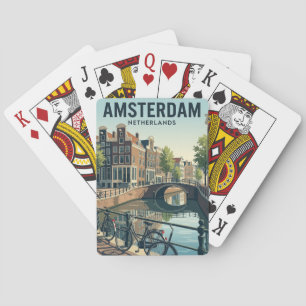 Amsterdam Kanäle Niederlande Spielkarten