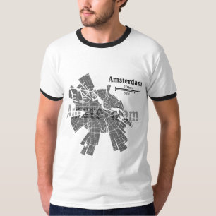 Amsterdam-Karten-Wecker-T - Shirt