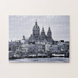 Amsterdam, Kathedrale & Boote - Holland (Rätsel) Puzzle