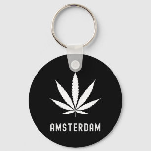Amsterdam Kiffer Cannabisblatt Reise Urlaub  Schlüsselanhänger