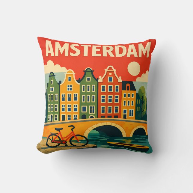 Amsterdam Kissen Kanalhäuser (Vorderseite)
