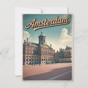 Amsterdam Königspalast Vintage Postkarte