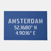 Amsterdam Latitude Longitude Blue Fußmatte (Vorderseite)