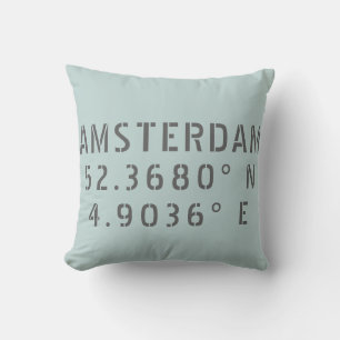 Amsterdam Latitude Longitude Kissen