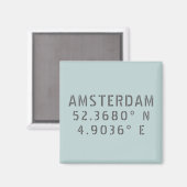Amsterdam Latitude Longitude Magnet (Vorderseite/Rückseite)