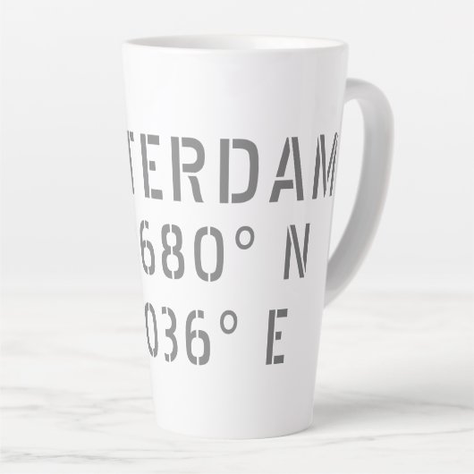 Amsterdam Latitude Longitude Milchtasse (Rechte Ecke)