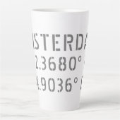 Amsterdam Latitude Longitude Milchtasse (Vorderseite)