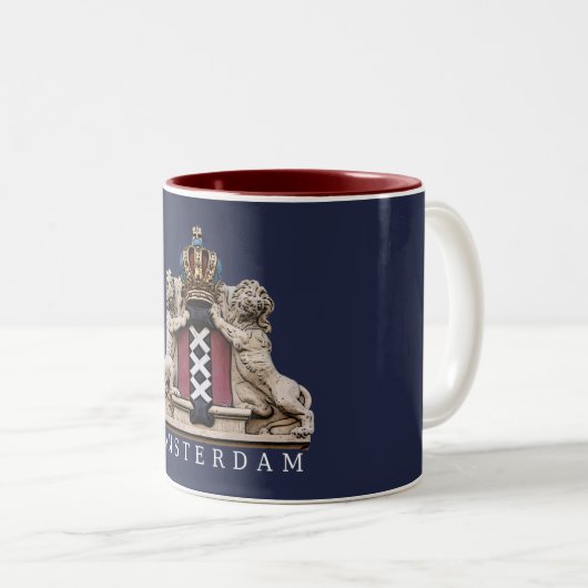 Amsterdam-Löwen schützen die Krone 2-Ton Tasse (VorderseiteRechts)