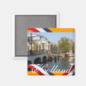 Amsterdam Magere Brug Bridge Orange Kühlschrankmag Magnet (Vorderseite/Rückseite)