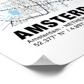 Amsterdam Map Poster - Amsterdam White Map (Ecke)