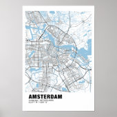 Amsterdam Map Poster - Amsterdam White Map (Vorne)