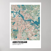 Amsterdam Map Poster - Vintag Map Style (Vorne)