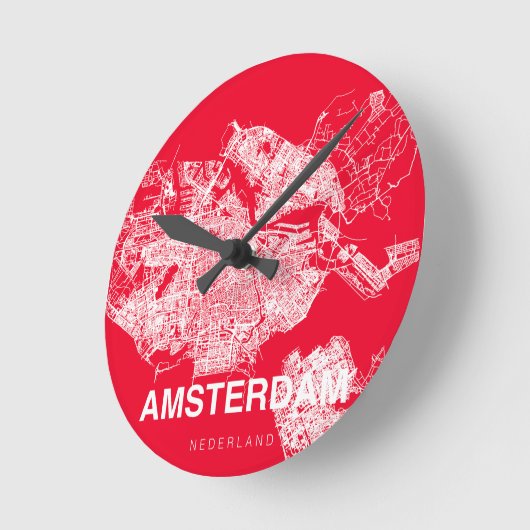 Amsterdam map runde wanduhr (Winkel)