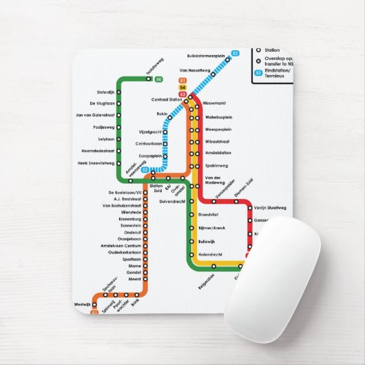 Amsterdam-Metro Mousepad (Mit Mouse)