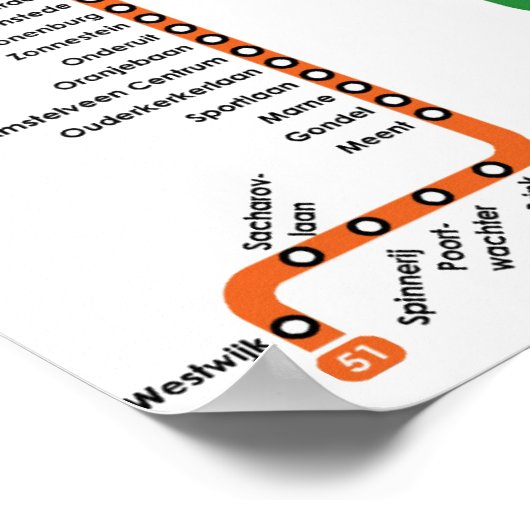 Amsterdam Metro Poster (Ecke)