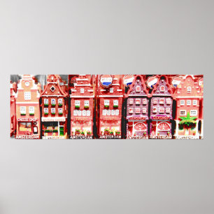 Amsterdam Miniaturhäuser Poster