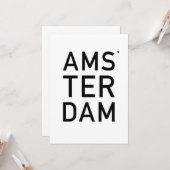 Amsterdam - minimalistic typography card karte (Vorderseite/Rückseite Beispiel)