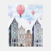 Amsterdam mit Heißluftballon Fleecedecke (Vorderseite)